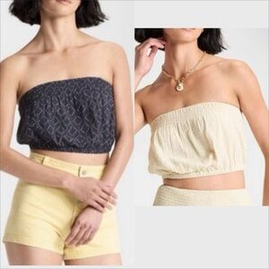 Universal Thread Strapless Crop Tops - Black and Cream